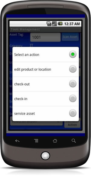 mobile inventory management app actions